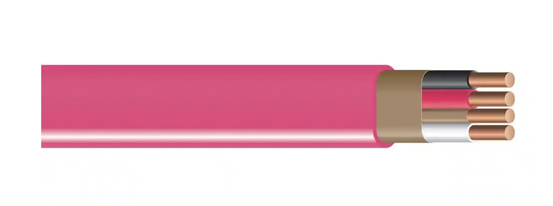 10/3 Type NM-B Copper 10 AWG 3 Conductors with Ground Insulated Jacket Pink D226693