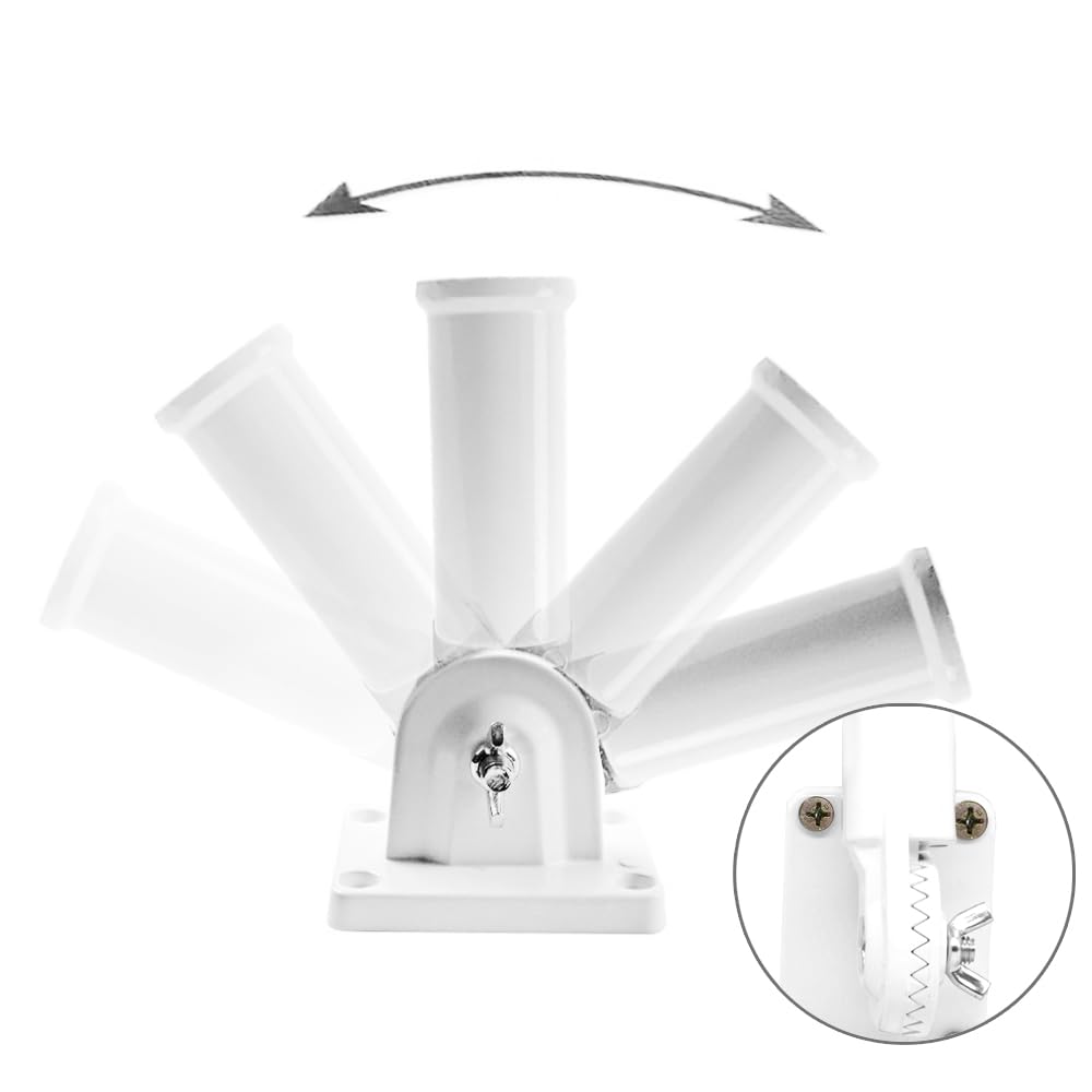 Multi-Position Flag Pole Mounting Bracket Aluminum 1" Diameter White F29057