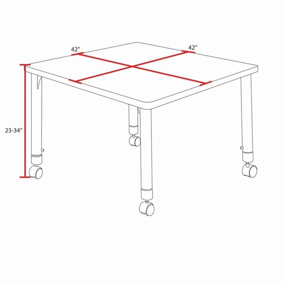 Square Mobile Table & 4 Stack Chairs K5329