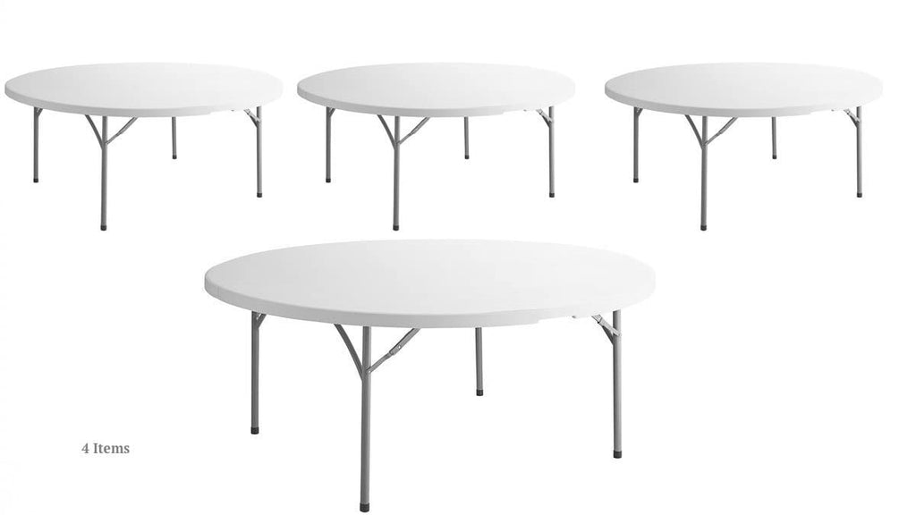 White Round Folding Table 6 Ft N1715