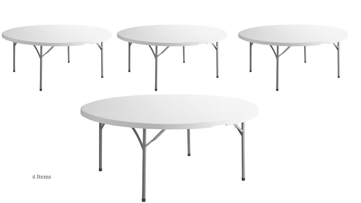 White Round Folding Table 6 Ft N1715