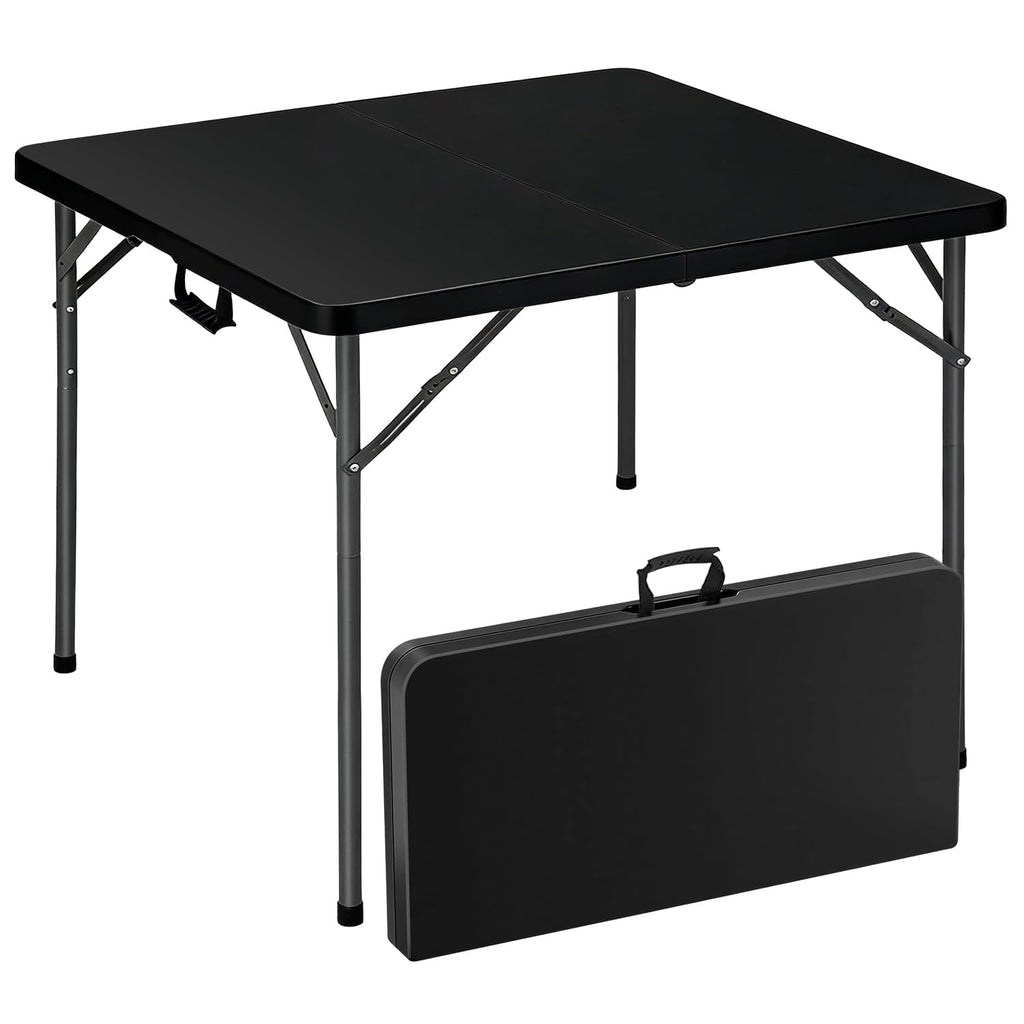 34" Black Square Folding Table with Carrying Handle X5417