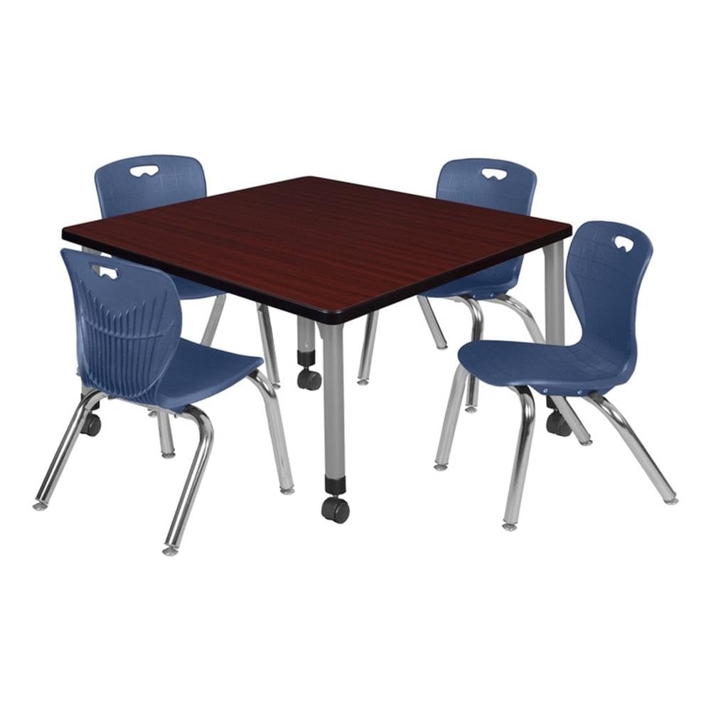 Square Mobile Table & 4 Stack Chairs K5329