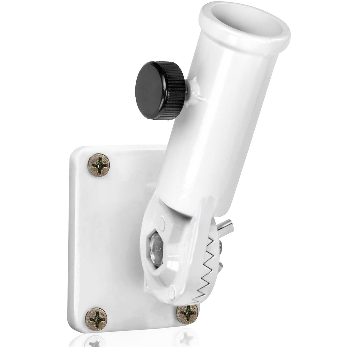 Multi-Position Flag Pole Mounting Bracket Aluminum 1" Diameter White F29057