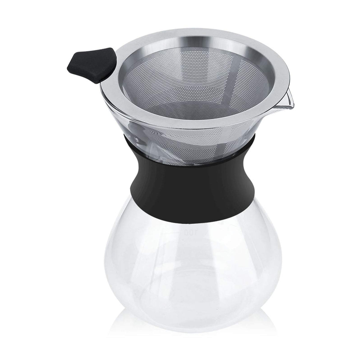Pour Over Coffee Maker, Paperless Glass Dripper 400ML O568