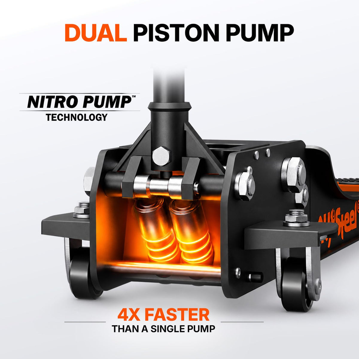 2 Ton Low Profile Floor Jack with Dual Piston Pump F77545