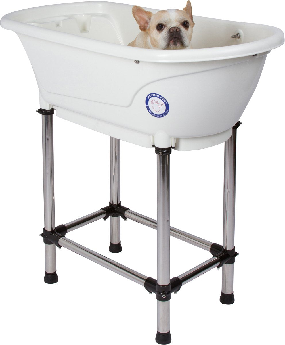 Portable Pet Bath Tub White 37.5"x19.5"x35.5" F4254