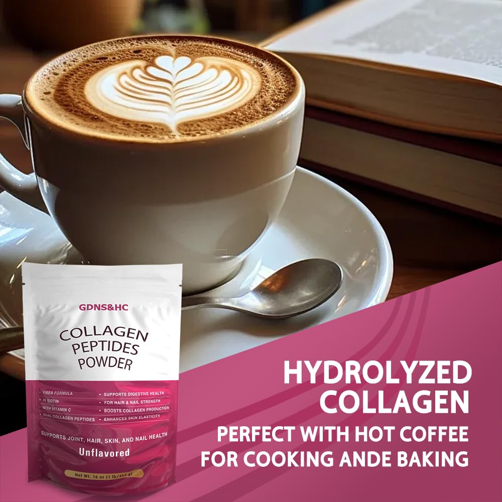 Unflavored Hydrolyzed Collagen Peptides Powder 16 oz T506
