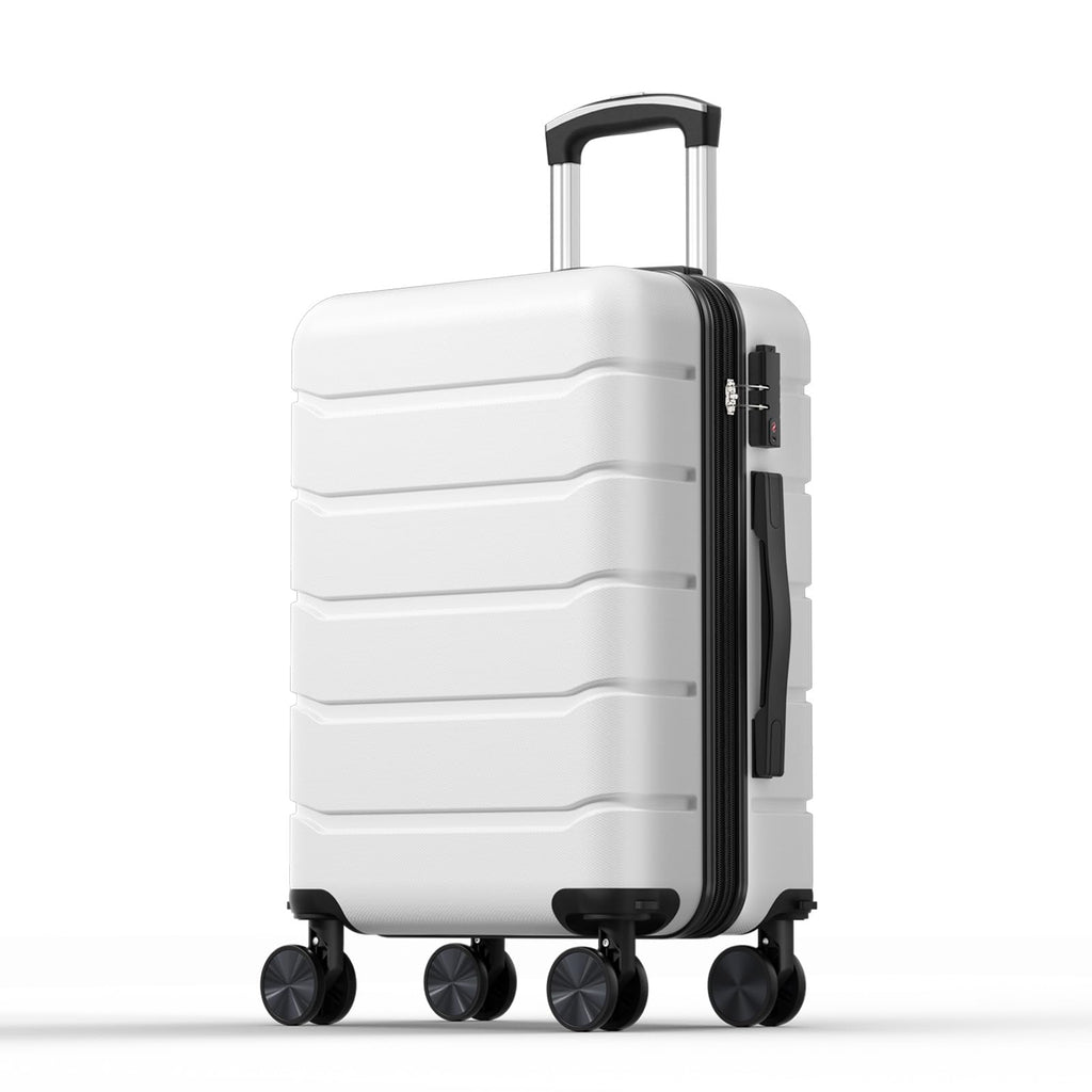 20 Inch White Hard Shell Carry on Luggage U326