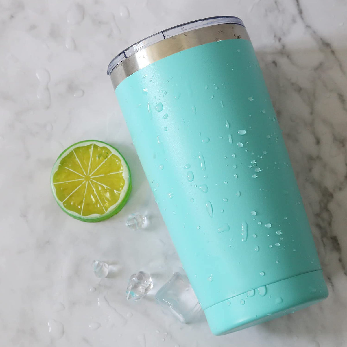 6 Pack 20 oz Stainless Steel Insulated Tumbler with Straw and Lid N27836
