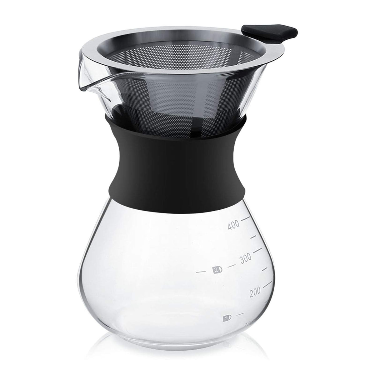 Pour Over Coffee Maker, Paperless Glass Dripper 400ML O568