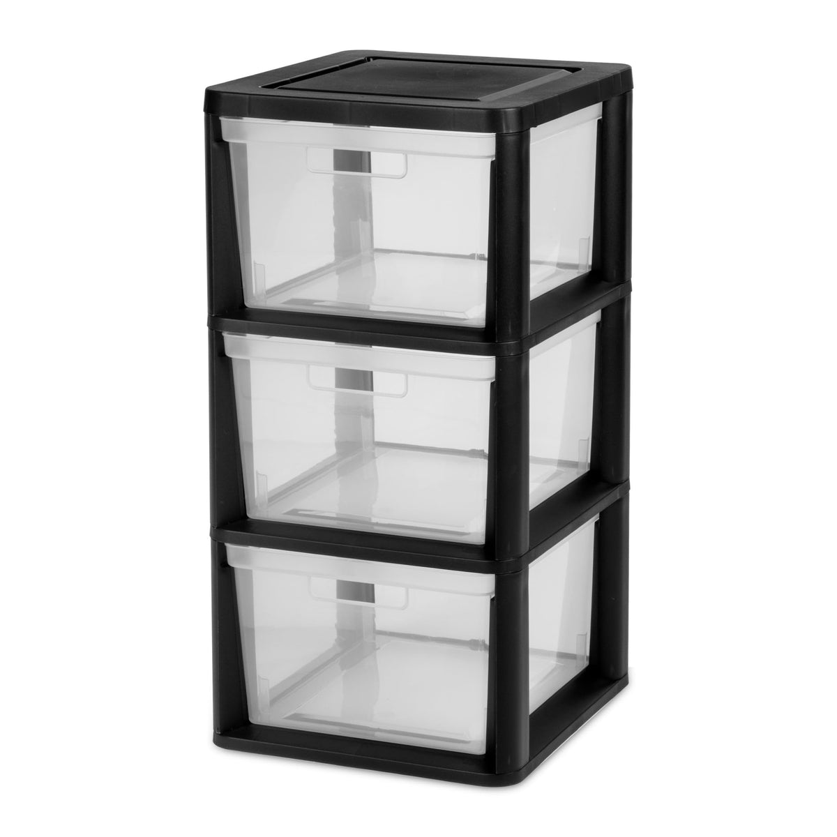 Black 3-Tier Plastic Storage Drawer Tower K1082