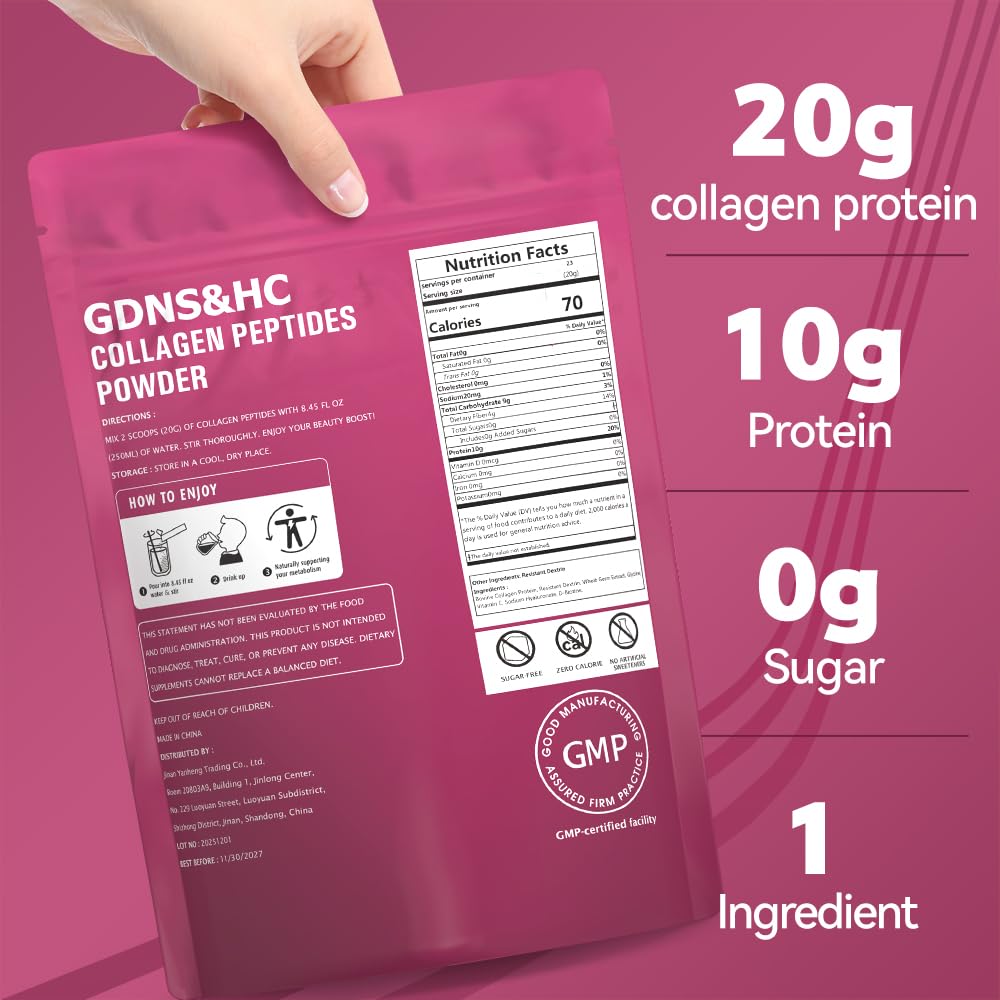 Unflavored Hydrolyzed Collagen Peptides Powder 16 oz T506