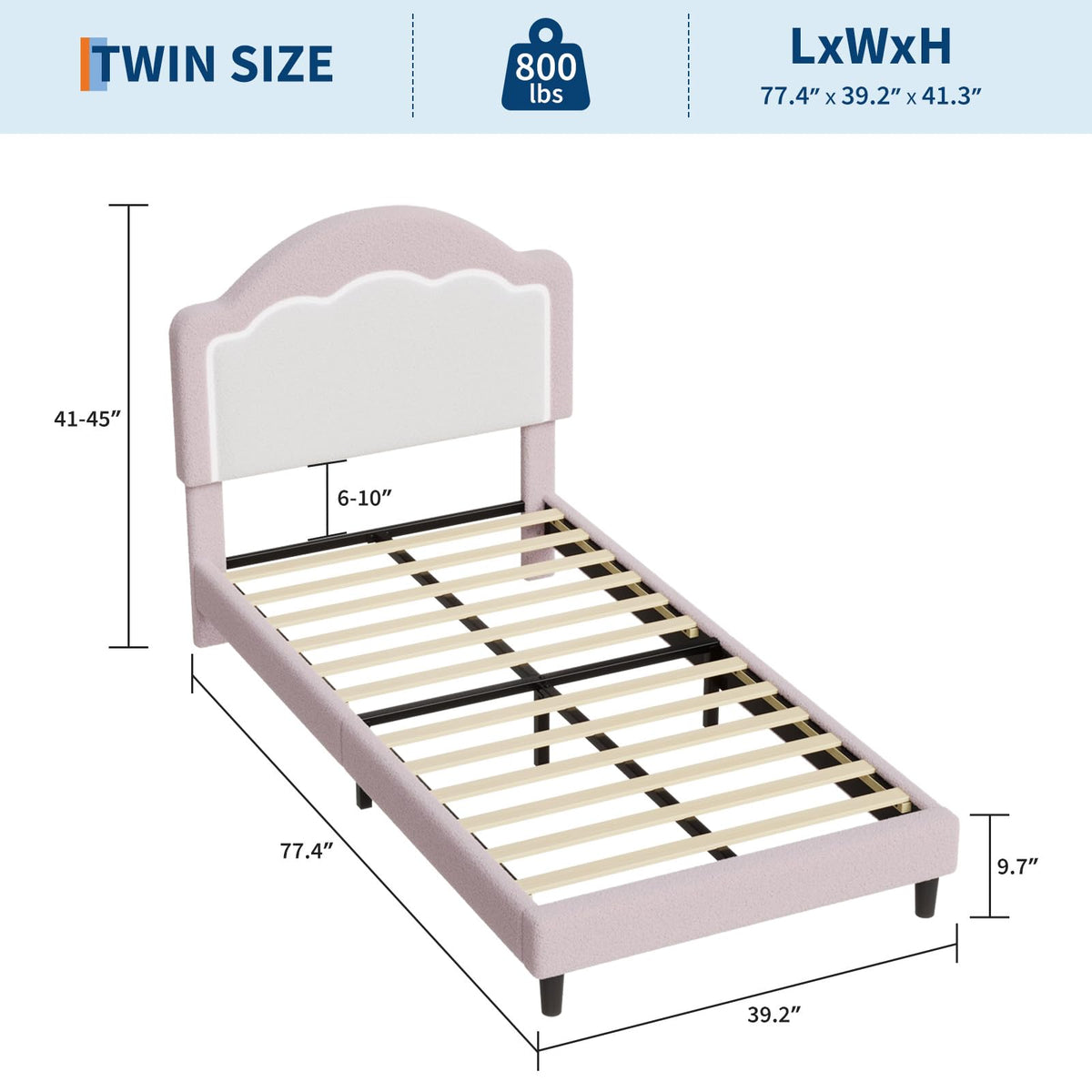 Velvet Upholstered Twin Bed Frame Y518