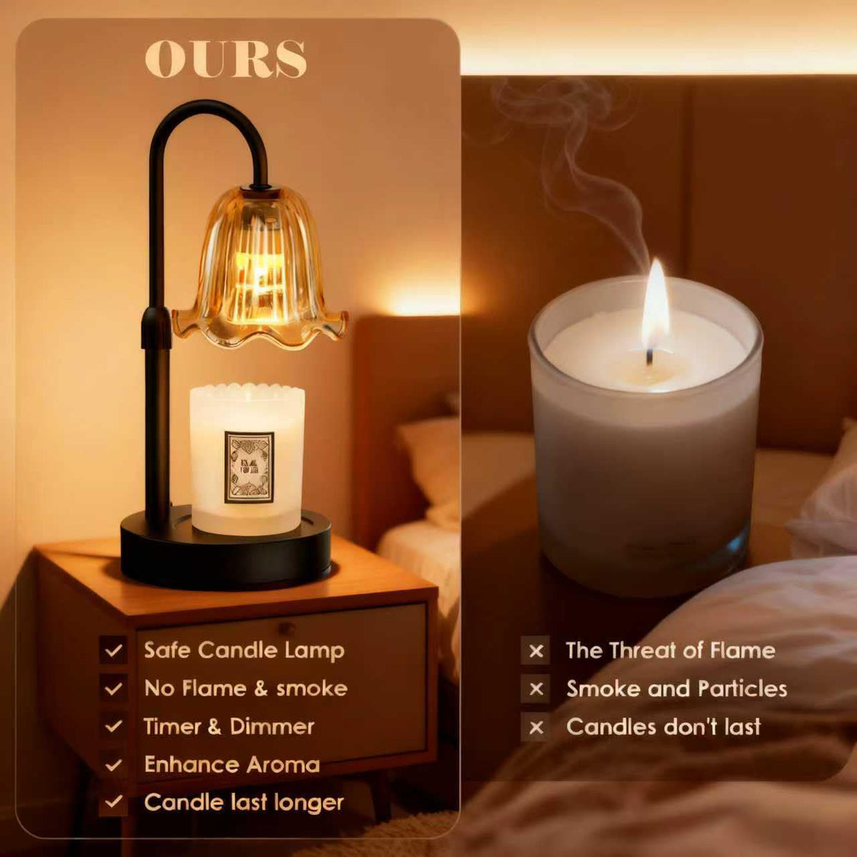 Candle Warmer Lamp with Timer Dimmer E104260