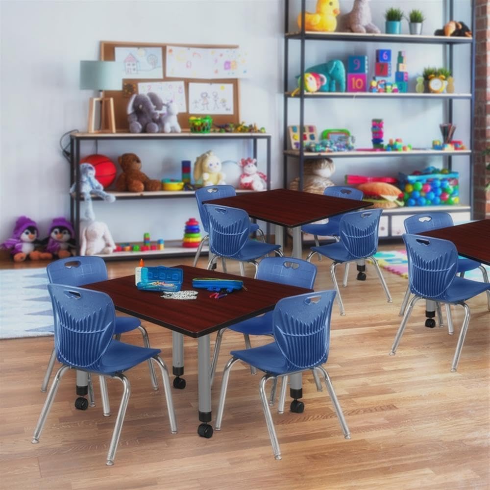 Square Mobile Table & 4 Stack Chairs K5329