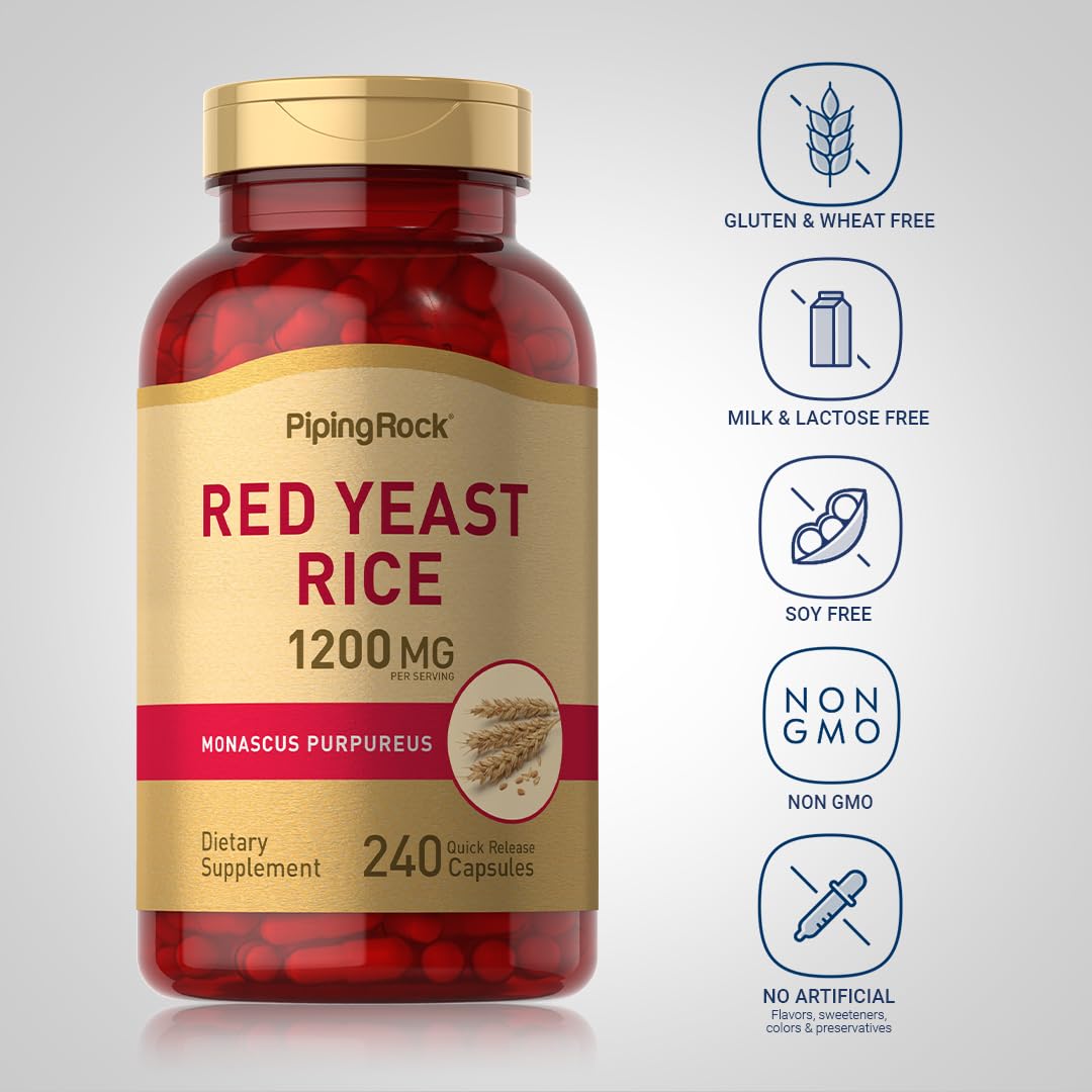 Red Yeast Rice 1200 mg 240 Capsules Y477