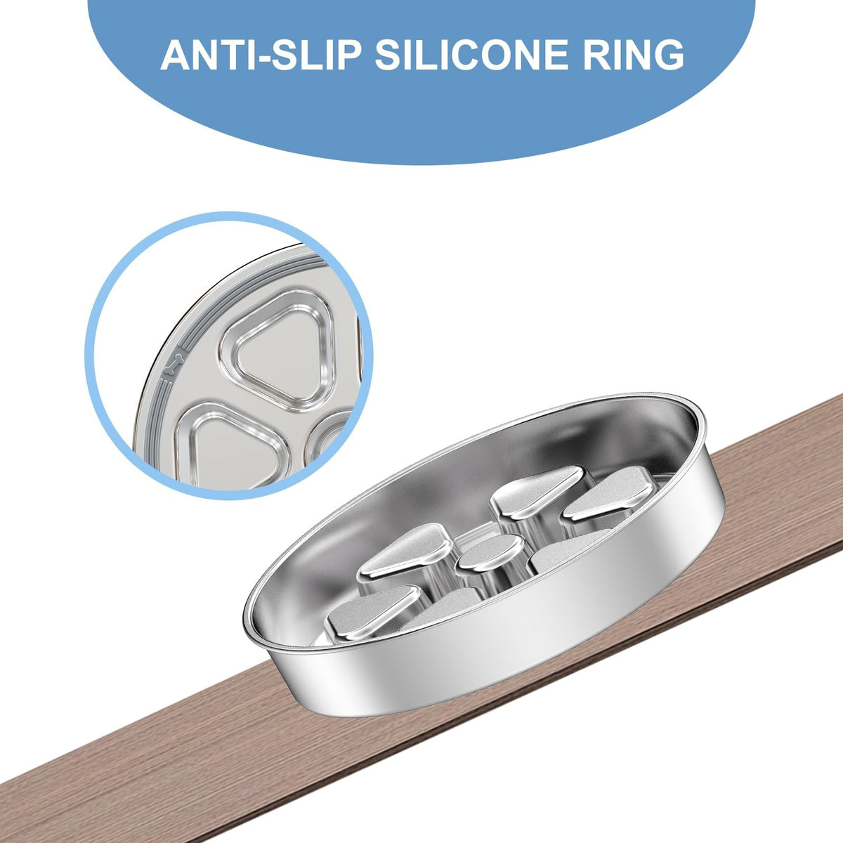 304 Stainless Steel Slow Feeder Dog Bowl W1658