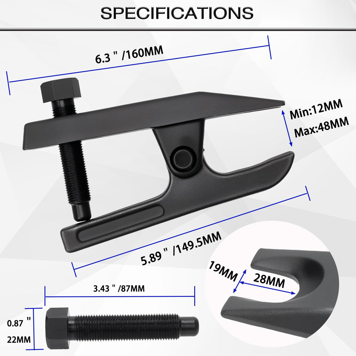 Universal Ball Joint Separator Tool Adjusts from 1-1/2" to 1-7/8" Z42357
