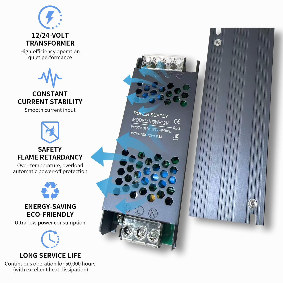 200W Ultra Slim 12v LED Driver Power Supply U654491