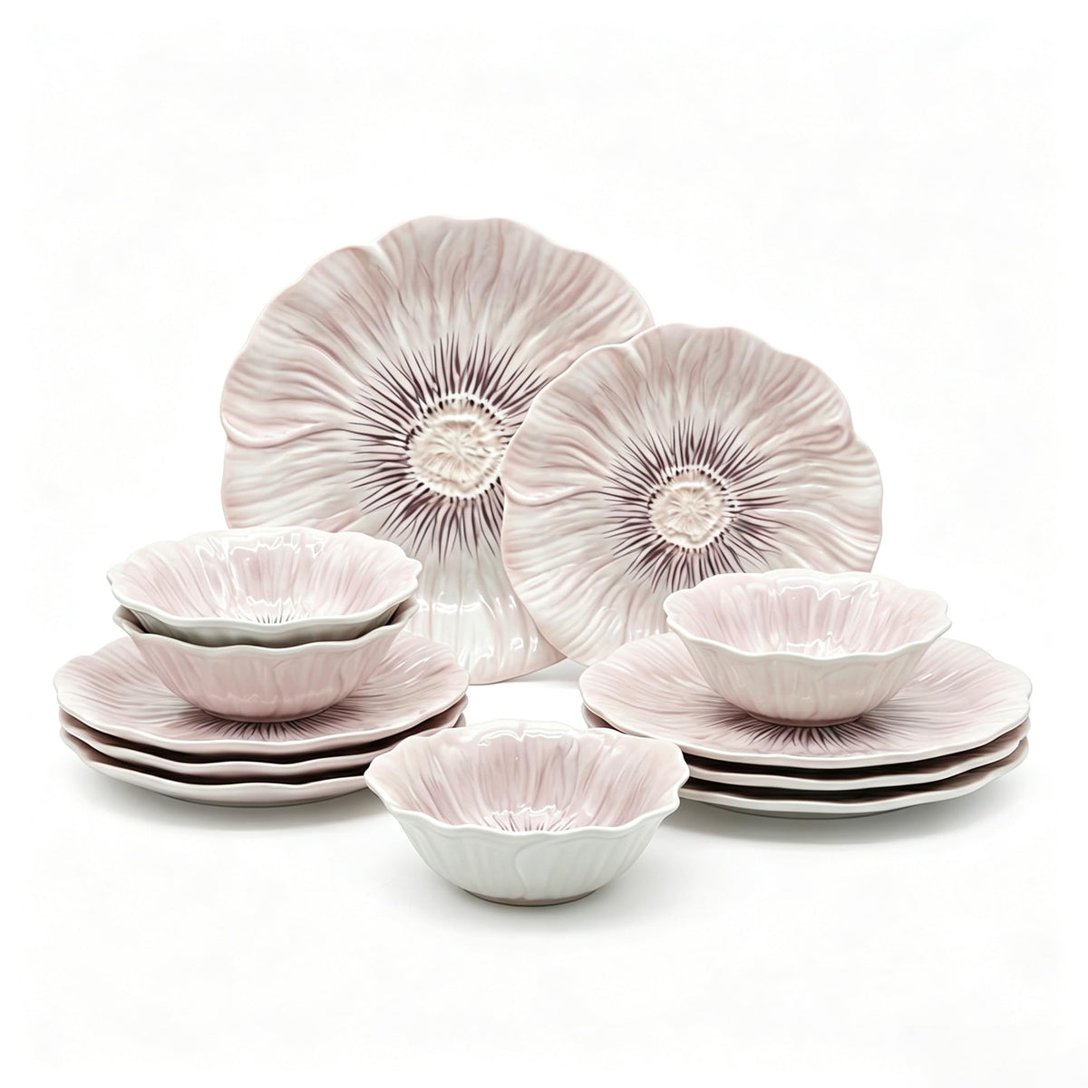 Ceramic Dinnerware Set of 12, Plates and Bowls Set for 4 A4176