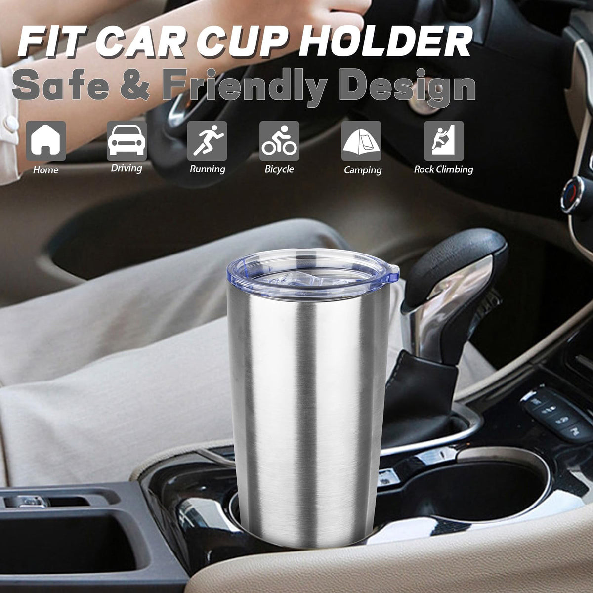 20 oz Stainless Steel Insulated Tumbler with Lids and Straws O515