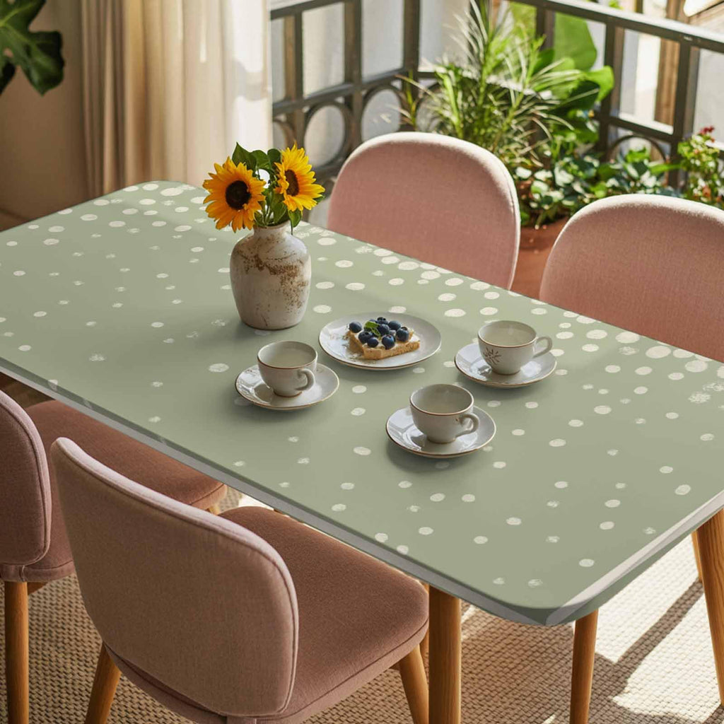 Cream Speckle Fitted Rectangle Tablecloth 32" x 72" N153055