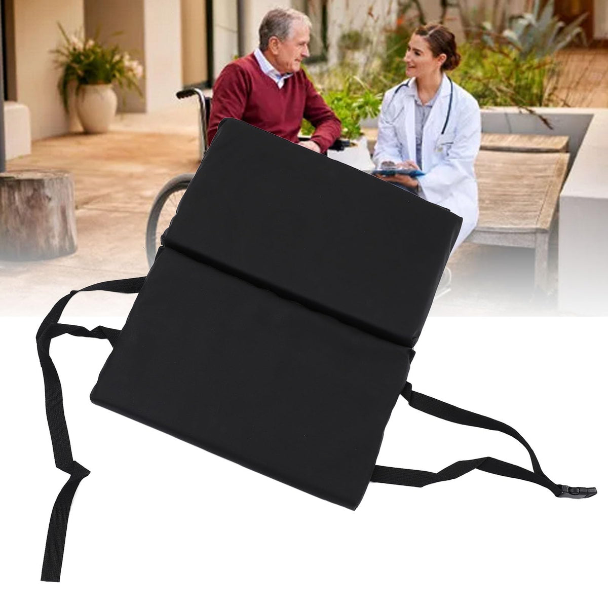Padded Wheelchair Foot Rest Extender, 16 x 20 x 1in Black X512412