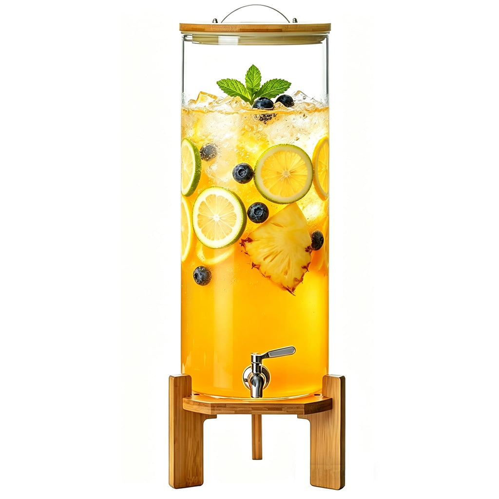 3.5 Gallon Glass Beverage Dispenser with Stand N2149