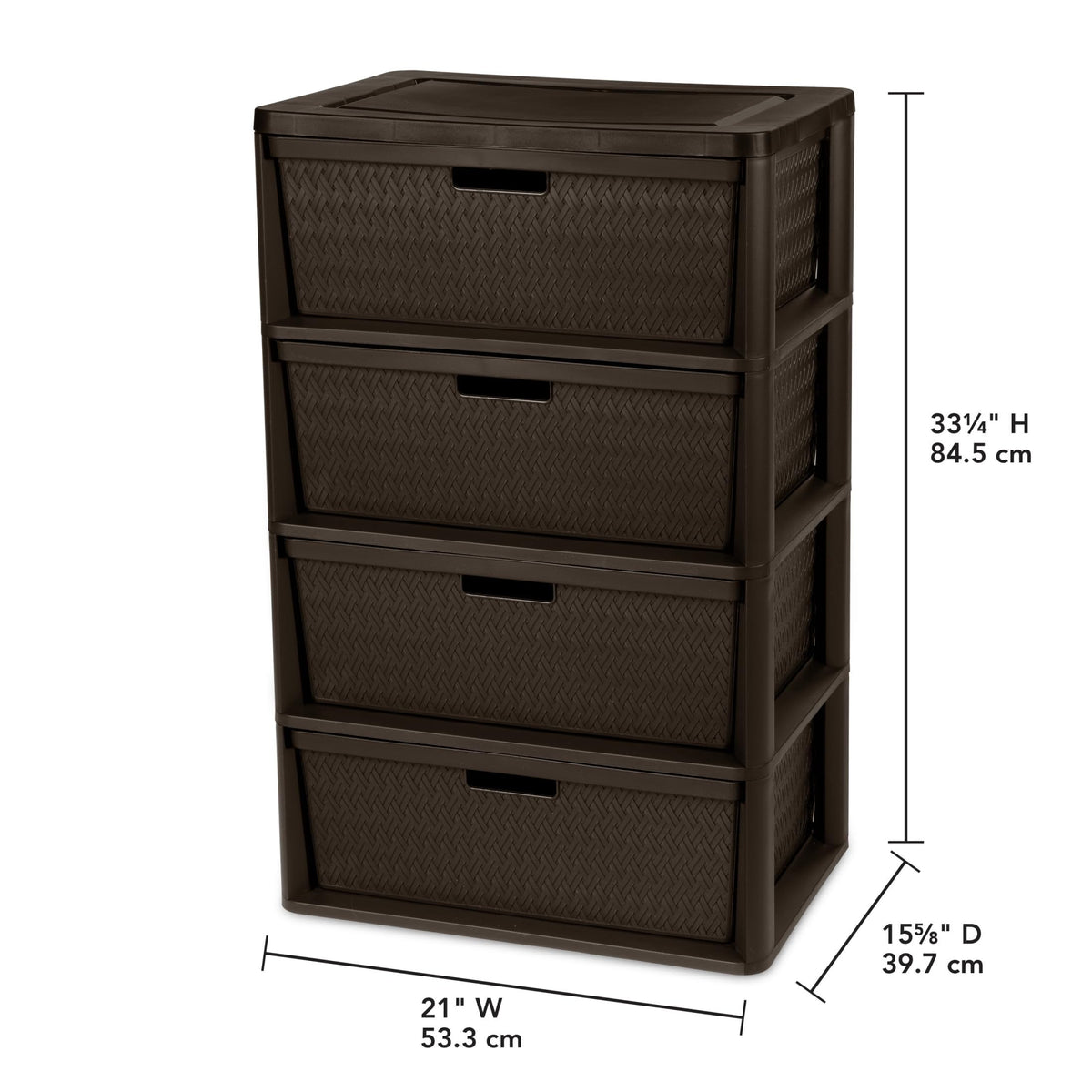 Brown 4 Drawer Storage Tower M6145