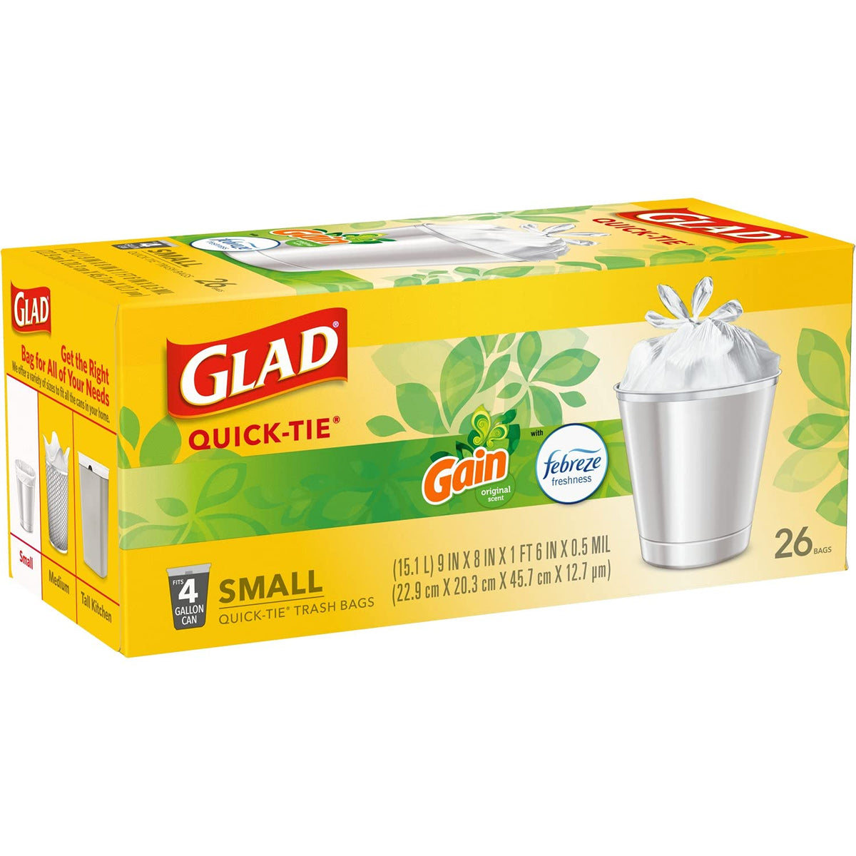 4 Gal 26 Count Trash Bags Pack of 6 D70389