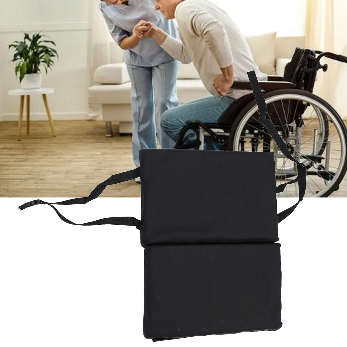 Padded Wheelchair Foot Rest Extender, 16 x 20 x 1in Black X512412