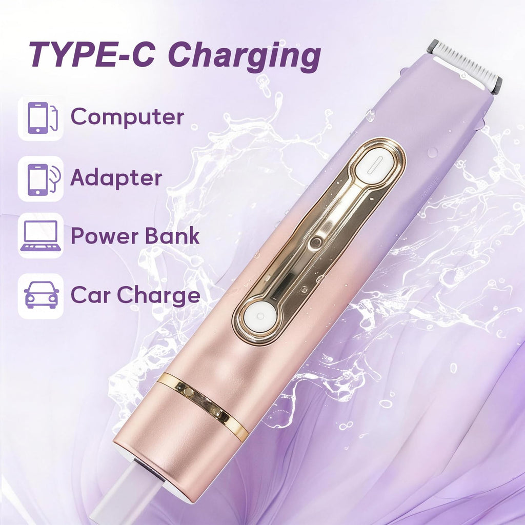 Light Purple Waterproof Dual-Head Bikini Trimmer B98043