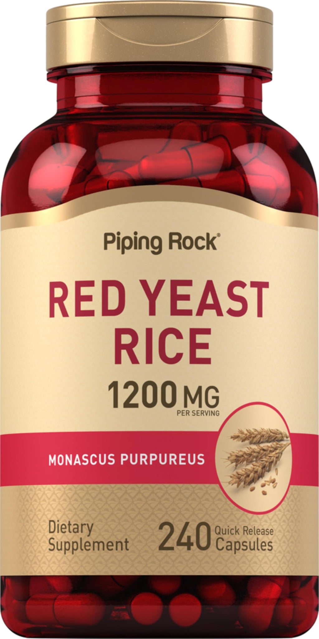 Red Yeast Rice 1200 mg 240 Capsules Y477