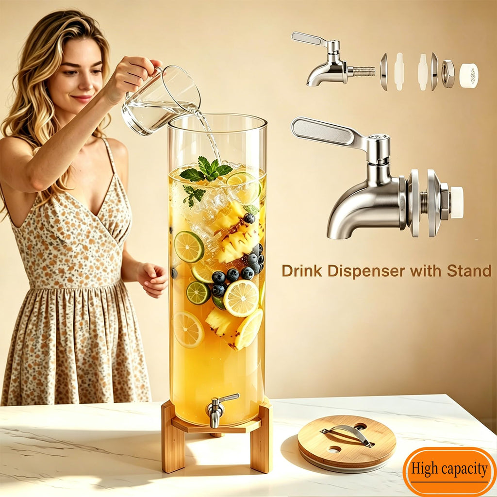 3.5 Gallon Glass Beverage Dispenser with Stand N2149