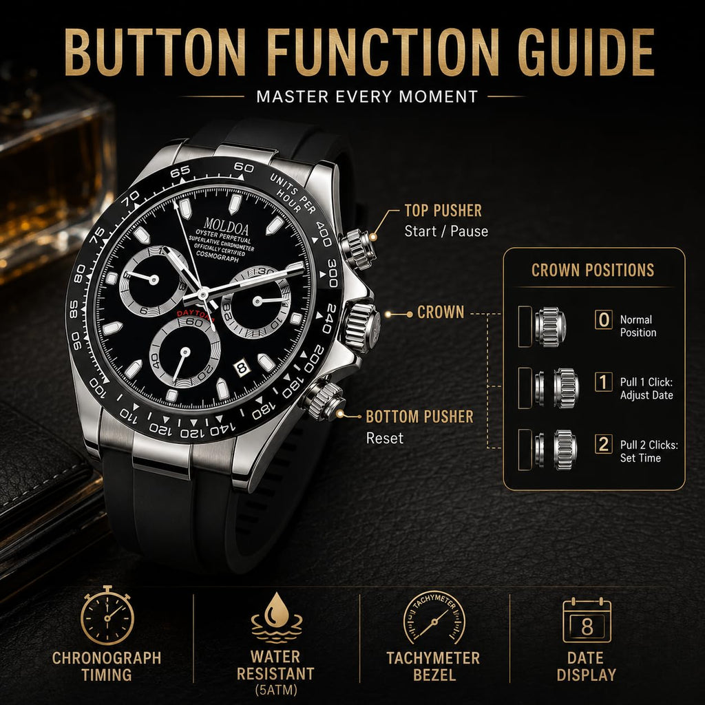 Men's Analog Quartz Chronograph Waterproof Silicone Strap Watch W9928