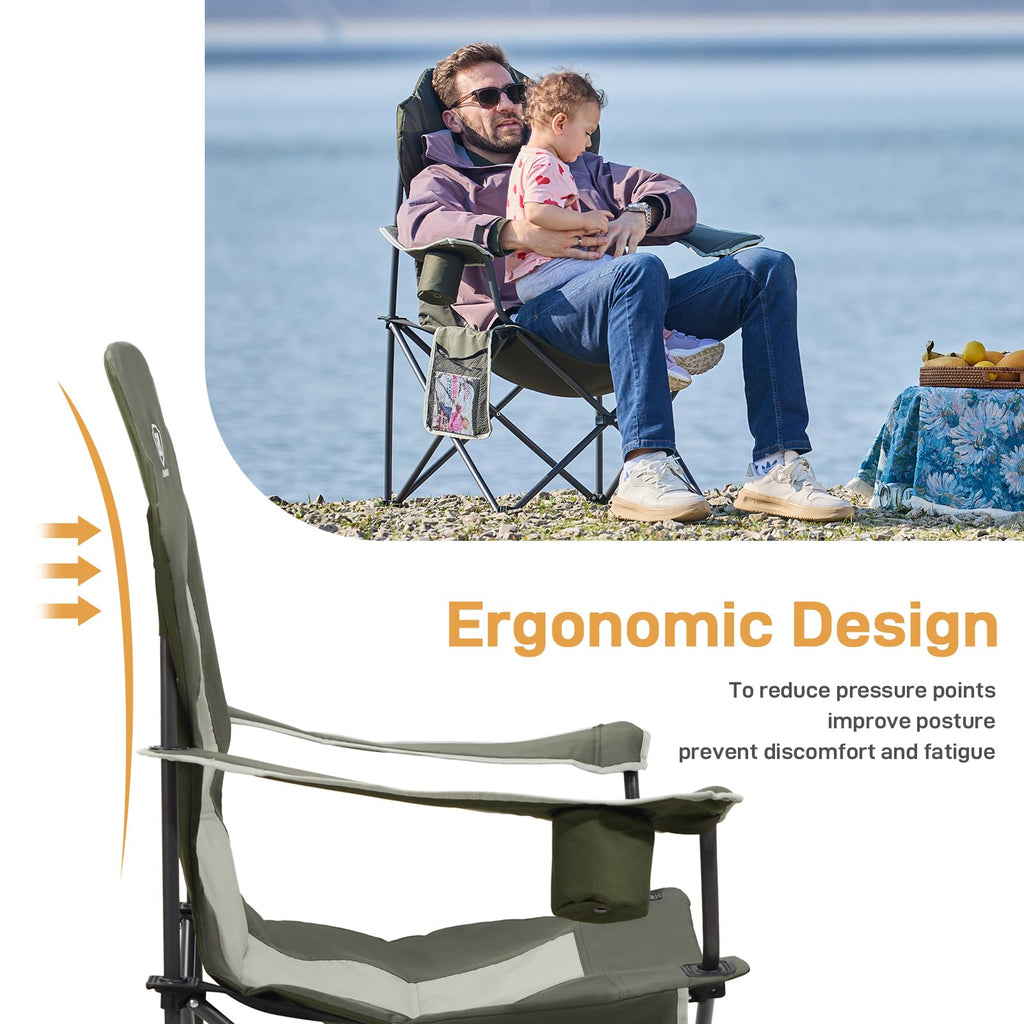 Folding Camping Chairs 2 Pack Green D850