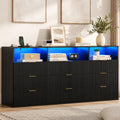 9 Drawer Dresser with 3 Open Cubbies B456