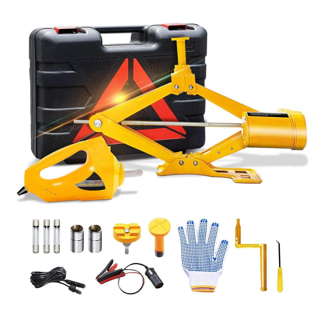 3 Ton 12V Electric Scissor Car Jack Kit with Impact Wrench G765