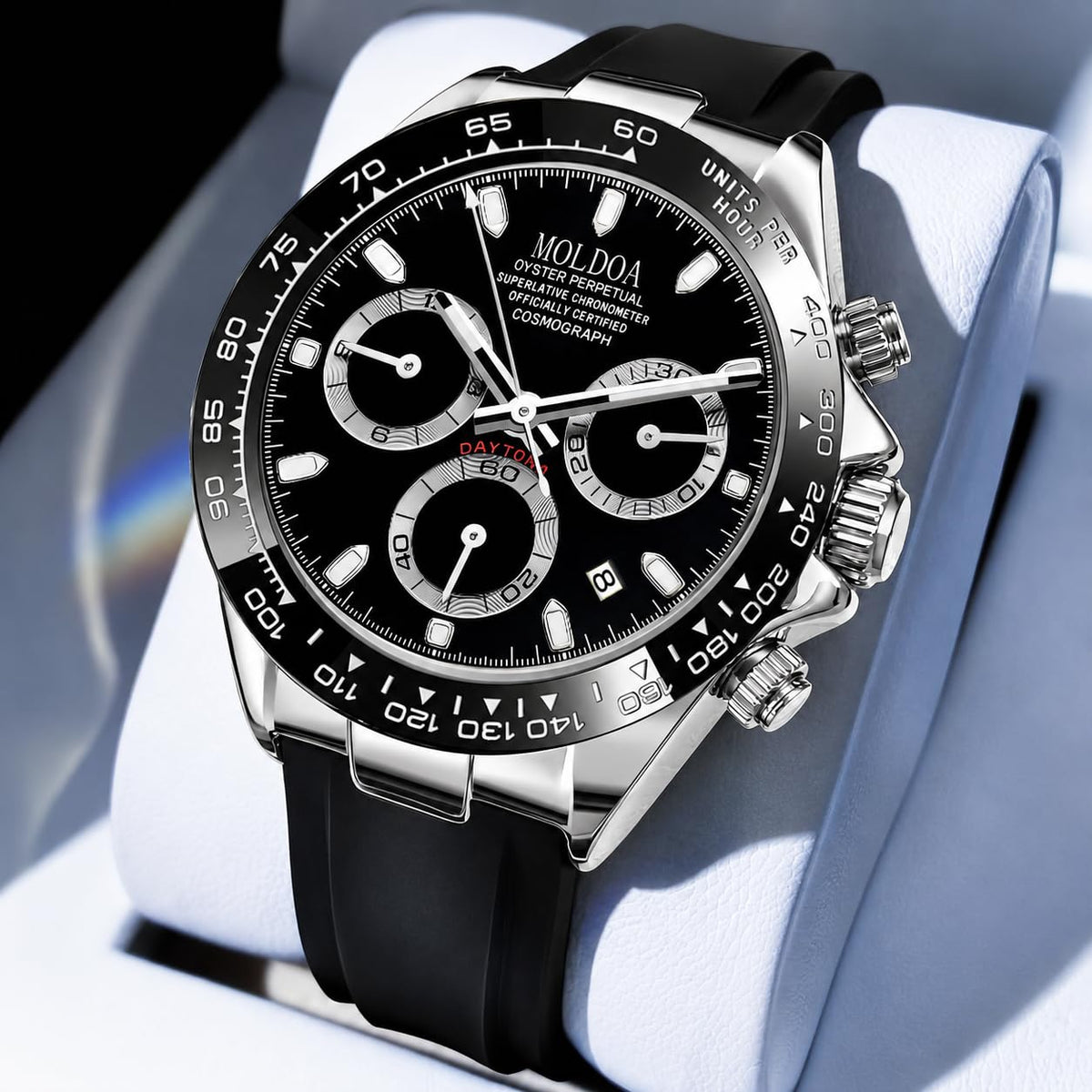 Men's Analog Quartz Chronograph Waterproof Silicone Strap Watch W9928