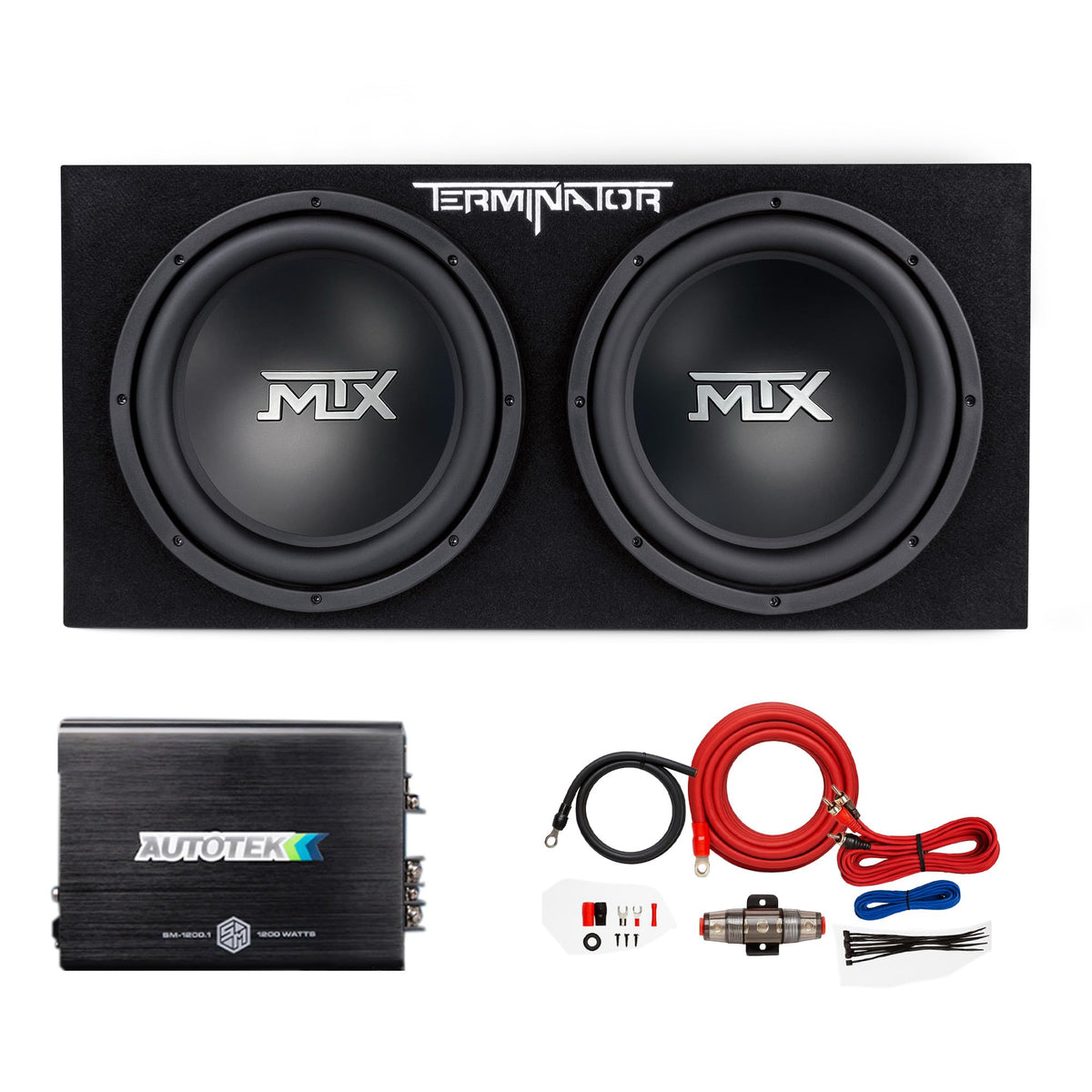 12" Subwoofer Box, Mono Amp & 4 Gauge Wiring Kit K1679