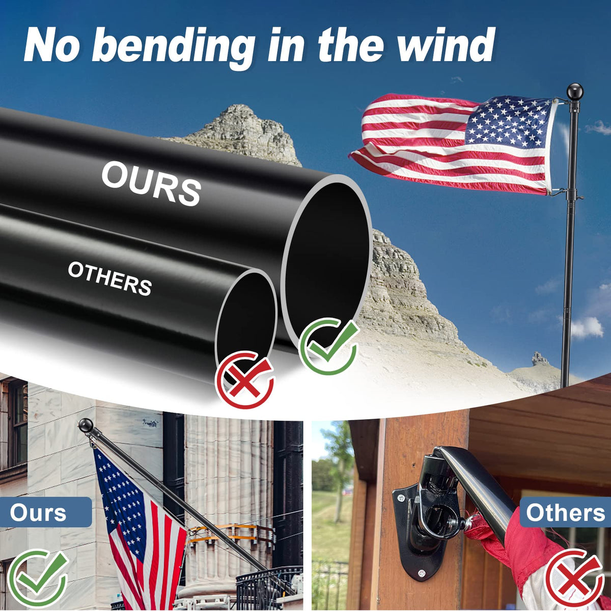 6ft Tangle Free Spinning Flag Pole Kit W4731