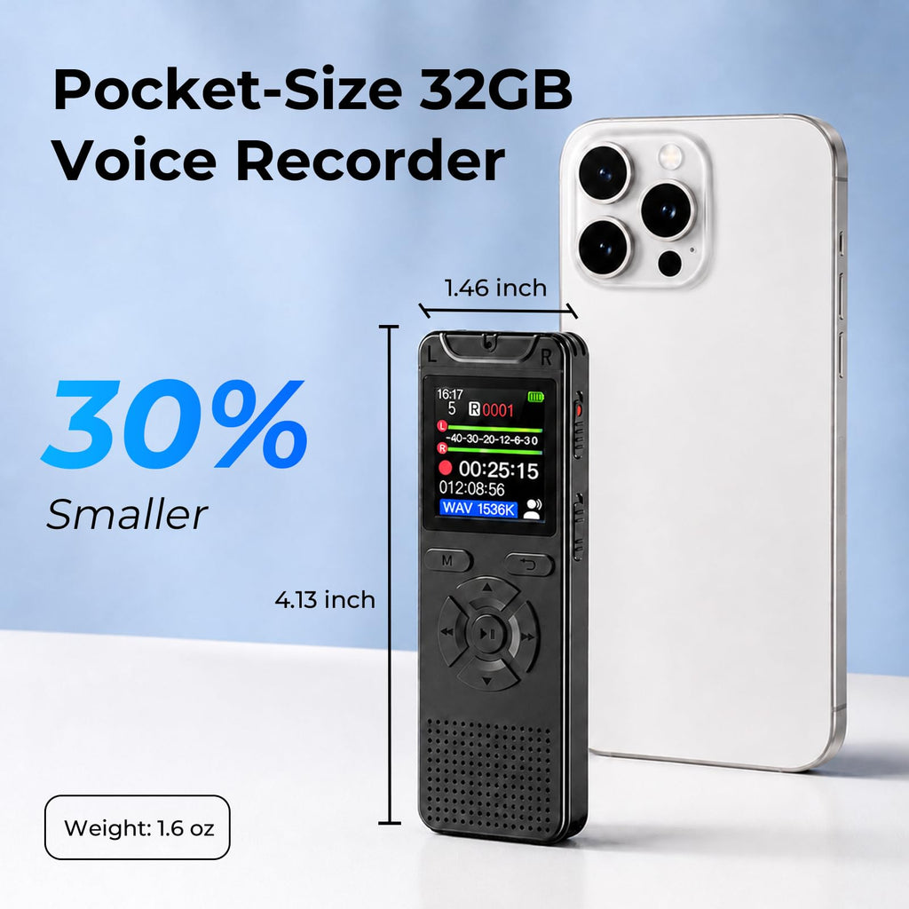 32GB Digital Voice Recorder with Playback E953156