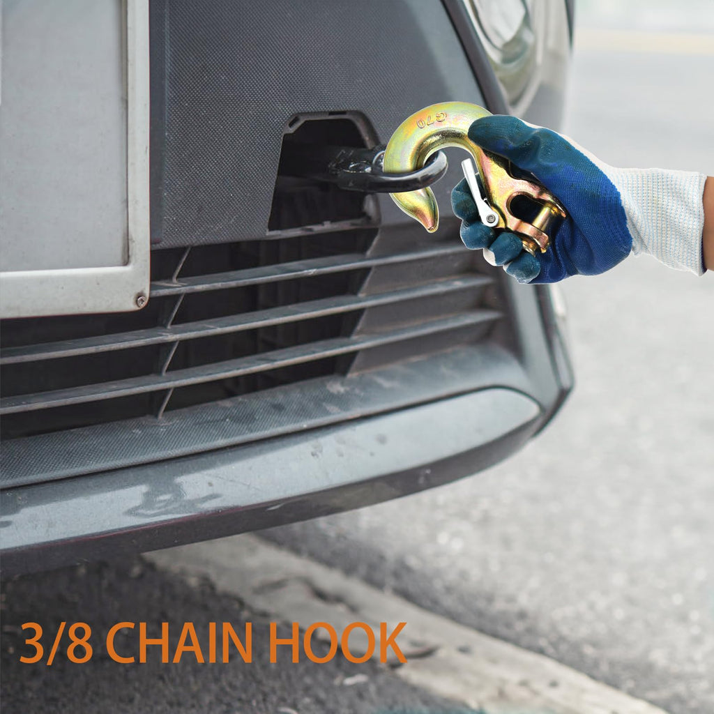 6 Pack 3/8 Inch G70 Forged Steel Clevis Slip Hook with Safety Latch Y174