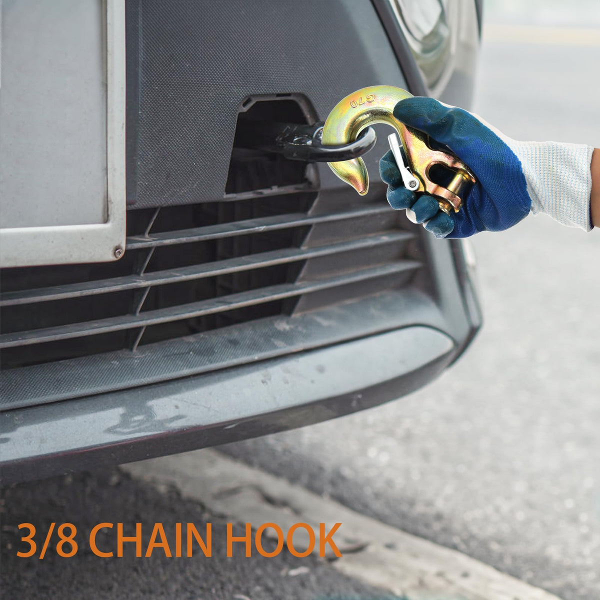6 Pack 3/8 Inch G70 Forged Steel Clevis Slip Hook with Safety Latch Y174
