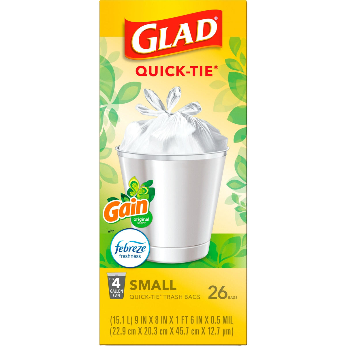 4 Gal 26 Count Trash Bags Pack of 6 D70389