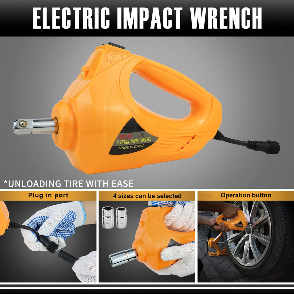 3 Ton 12V Electric Scissor Car Jack Kit with Impact Wrench G765