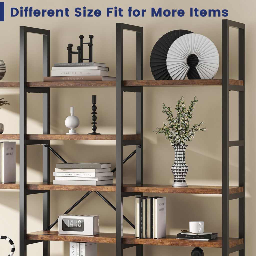 5 Tier Rustic Brown Bookshelf K25134
