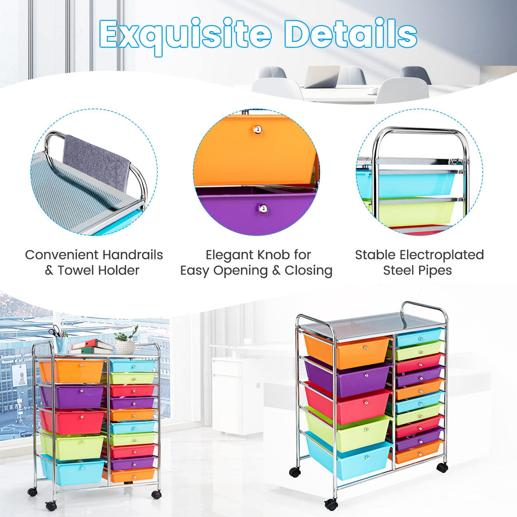 15 Drawer Rolling Storage Cart M206