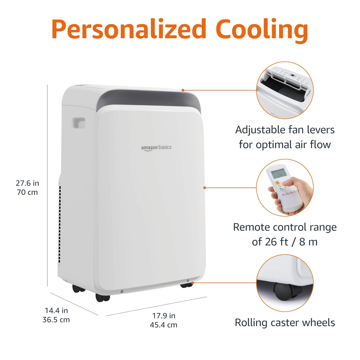 3-In-1 Portable Air Conditioner with Remote, 10000 BTU, White V906933